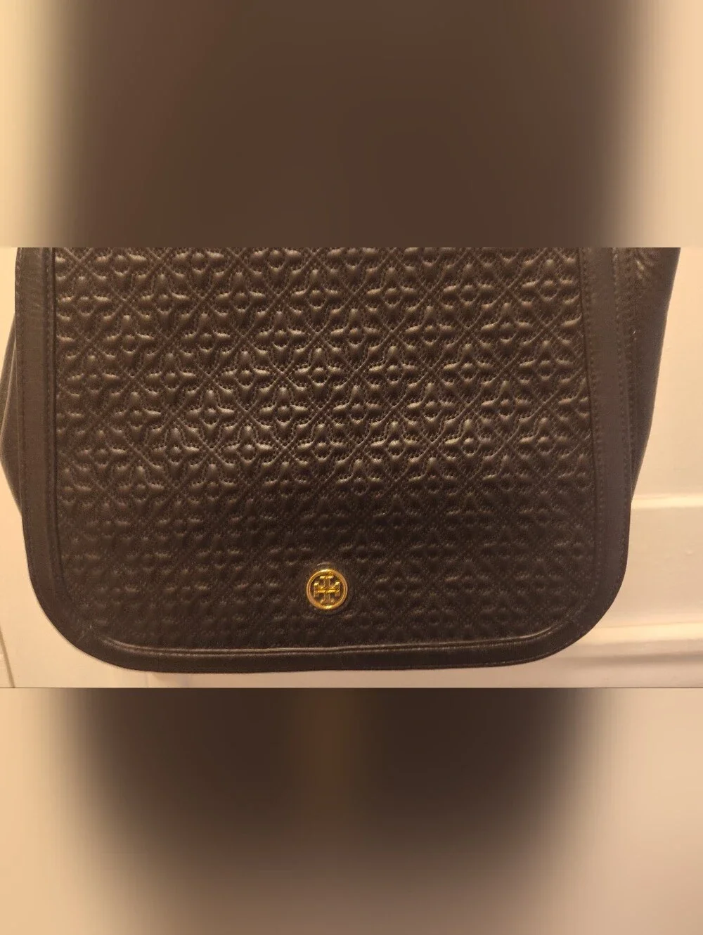 Tory Burch Bryant Black With Gold Chain Strap Purse Shoulder Bag With Dust Bag